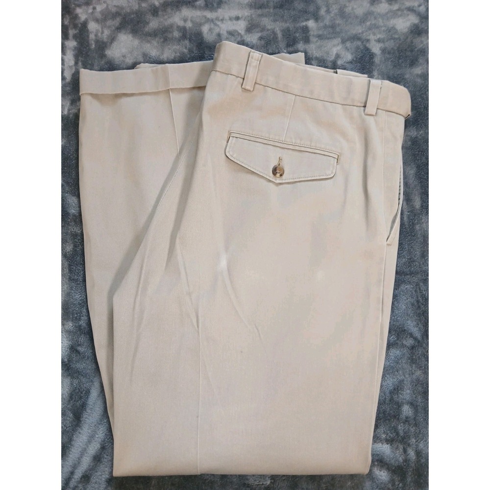 LL Bean Pants  Comfort Waist Mens 36x29‎ Beige Lakewashed Stretch Khakis